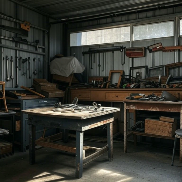 Cluttered garage