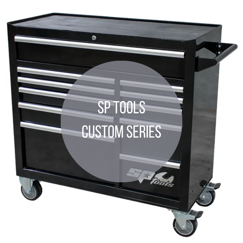 sp tools custom series collection image with black roller cabinet