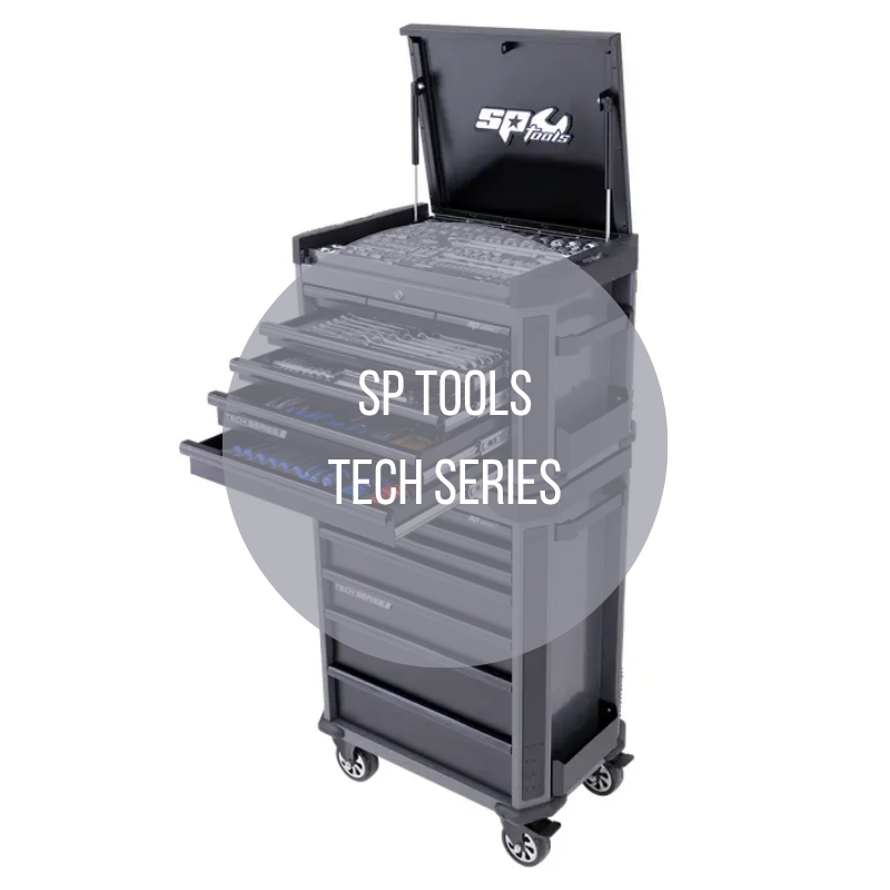 sp tools tech series collection image with tool kit behind the writing