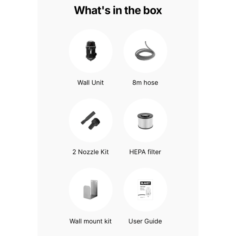 Blahst k21 wall mounted vacuum inclusions