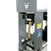 Close-up of a bsp100ta press bed with a lever and label on a white background