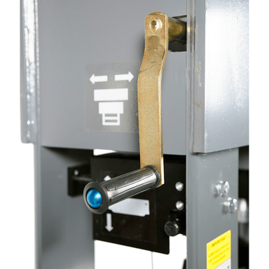 Metallic winch handle on a bsp100ta hydraulic press