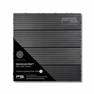 DeckFlex Pro decking and patio floor tiles in charcoal