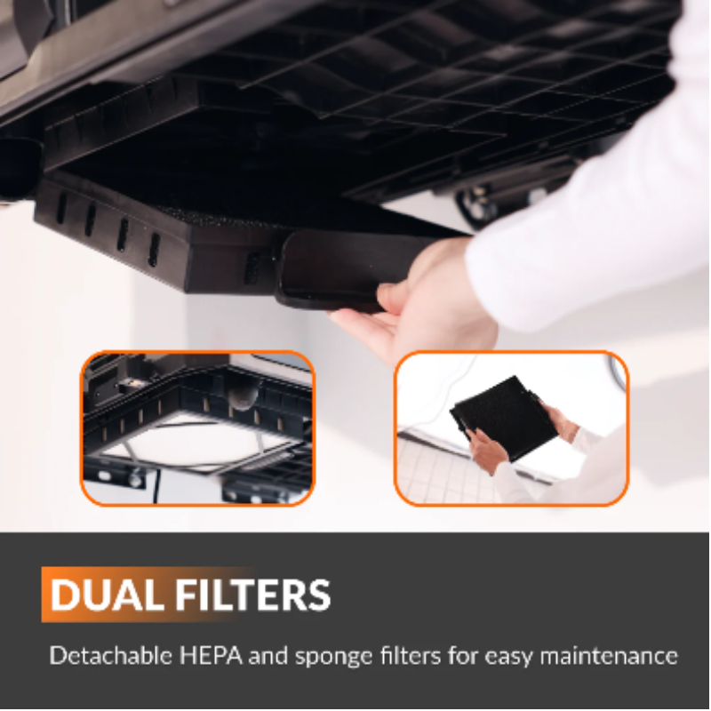 Giraffe Grandstorm Retractable Vacuum Cleaner dual filters