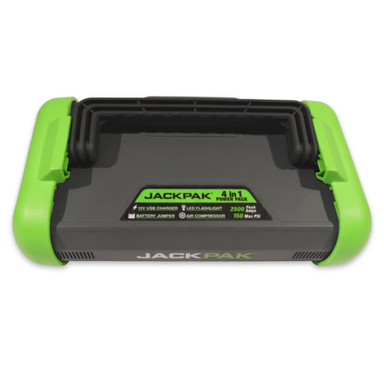 Jackpak top view of label and handle