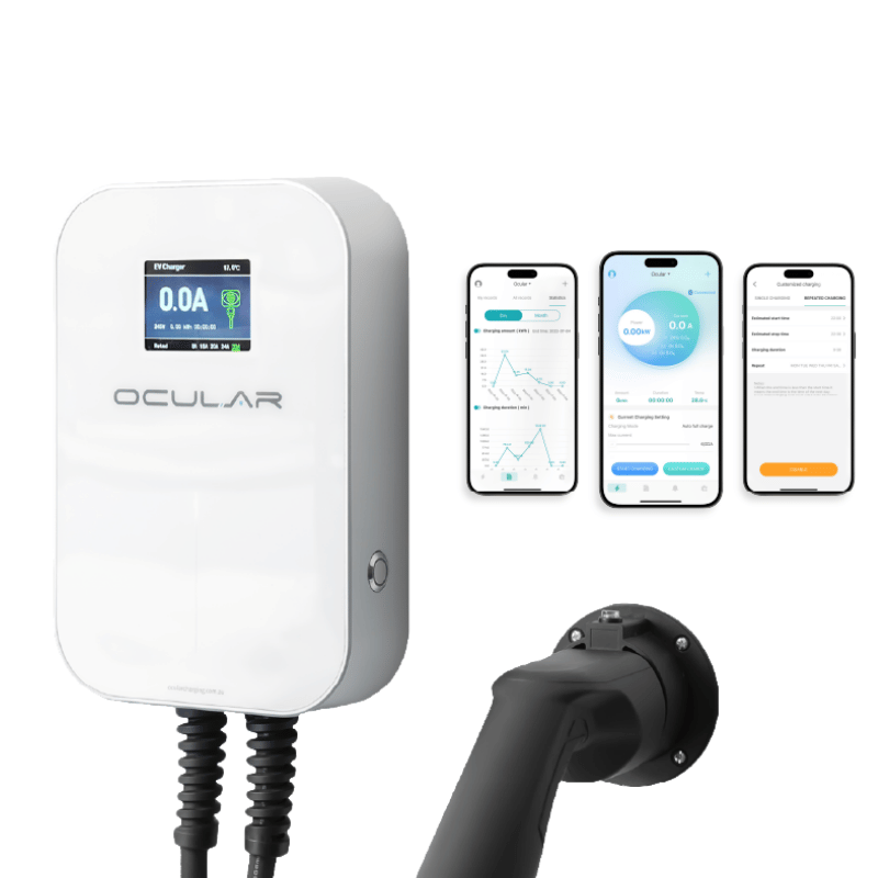Ocular LTE Plus 7KW Single Phase EV Charger With 6M Type 2 Cable