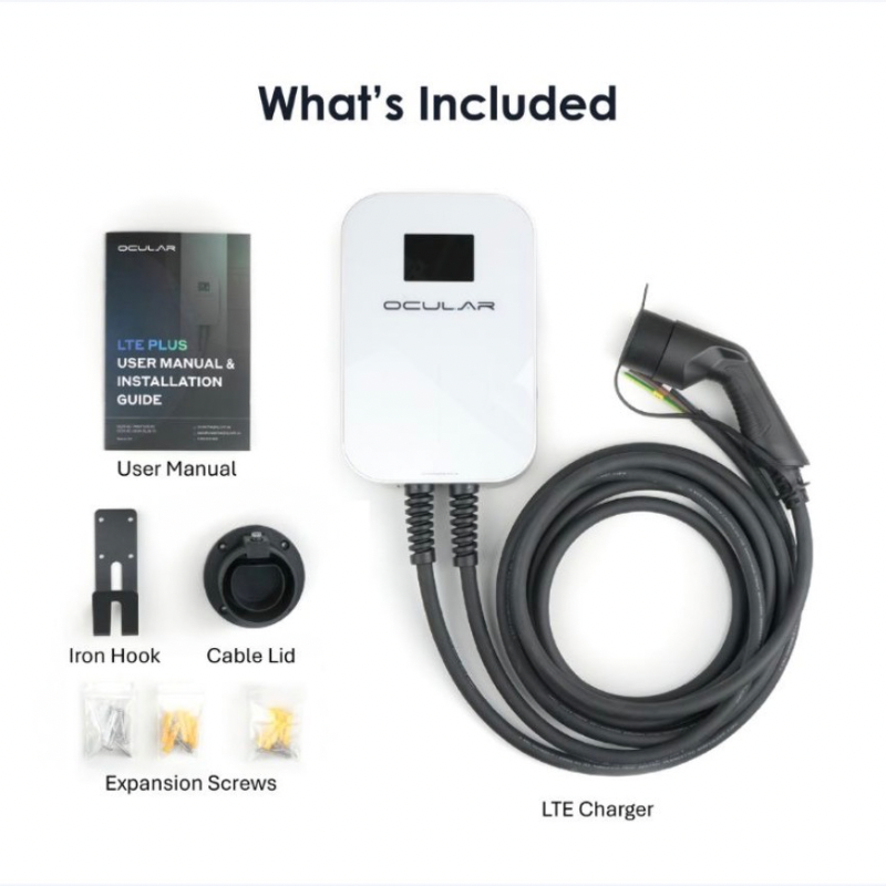 Ocular LTE Plus 7KW Single Phase EV Charger With 6M Type 2 Cable