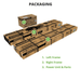 Cardboard boxes with QuickJack branding, labeled for left frame, right frame, and power unit & parts.