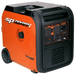 Orange and black portable generator with 'SP Powered Equipment' branding on a white background