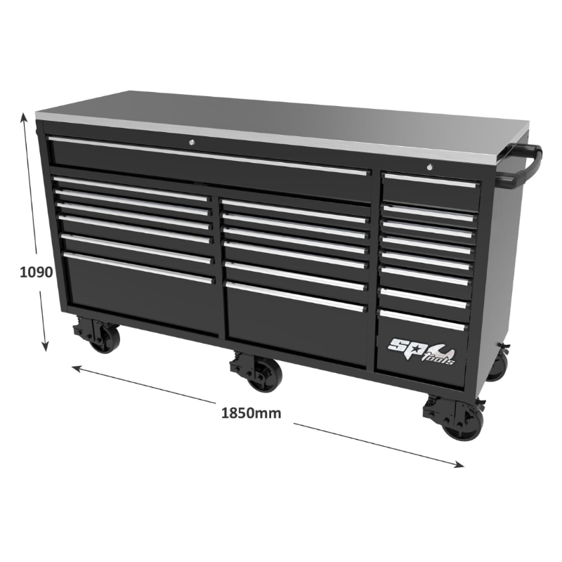 SPTOOLS 73” tool kit black dimensions