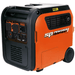 Orange and black portable generator with 'SP Powered Equipment' branding on a white background