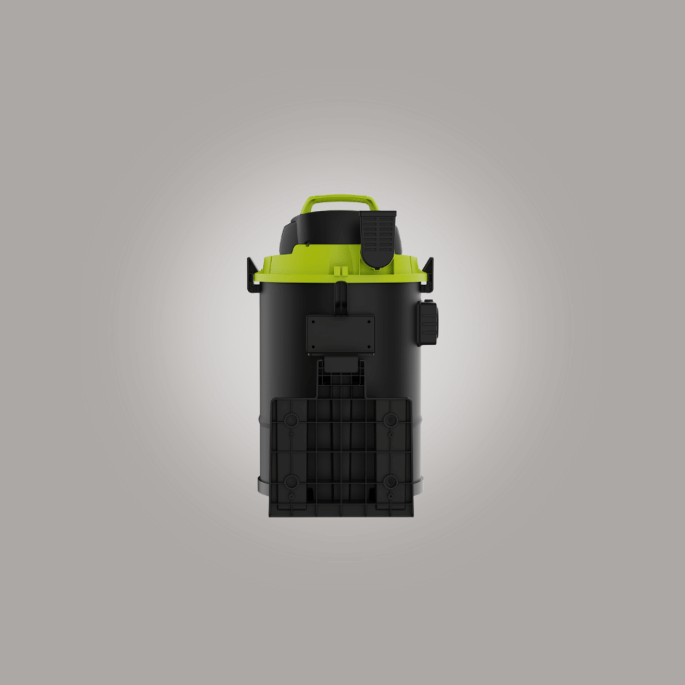 SuckR Mini Plus vacuum rear view on a gray background