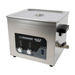 Stainless steel Tradequip ultrasonic cleaner with control panel on a white background