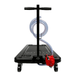 Black 65 litre oil drainer with a hose and red hand pump on a white background