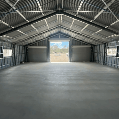 Triple shed interior view