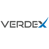 VERDEX logo with a blue accent on a white background