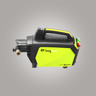 High-pressure washer with 'bigboi' branding on a gray background