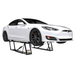 White Tesla car on a Quickjack 6000elx lift against a white background