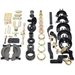 Collection of automotive suspension tools on a white background