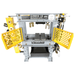 Workshop mate press with yellow safety guards on a white background