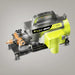 Bigboi WashR Duo pressure washer from the pump end, showing the brass pump head and water inlet