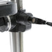 Table height hand crank on the Borum CH16NFT pedestal drill