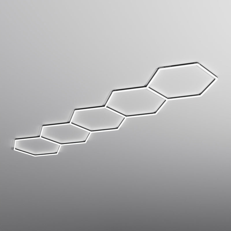 HEXA Axis Classic hexagon LED garage light with black frame