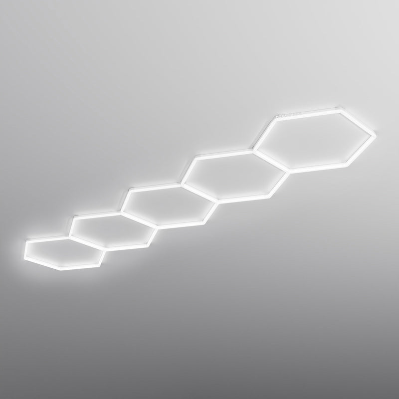 HEXA Axis Classic hexagon LED garage light with white frame