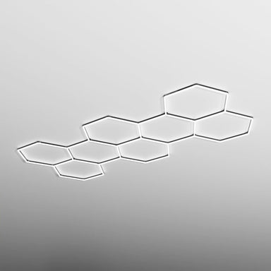 HEXA Cluster Classic hexagon LED garage light with black frame