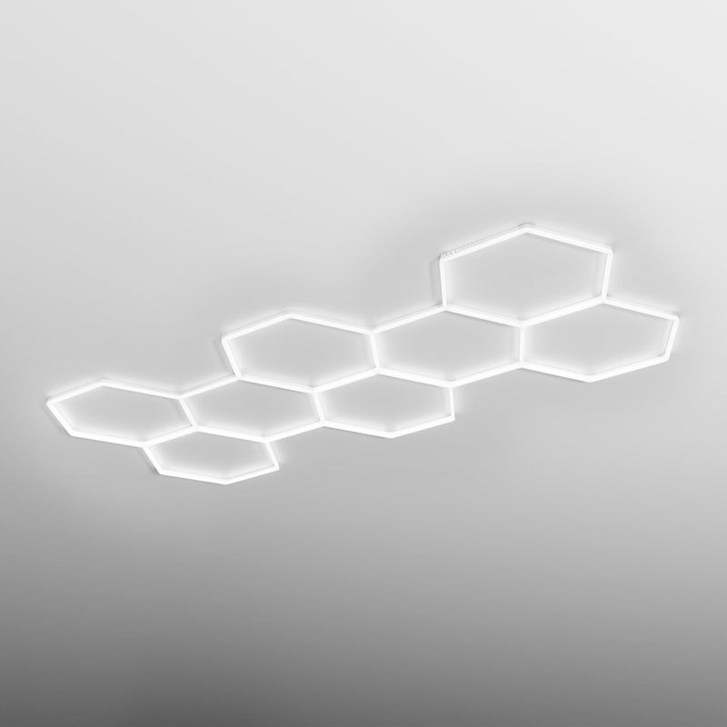 HEXA Cluster Classic hexagon LED garage light with white frame