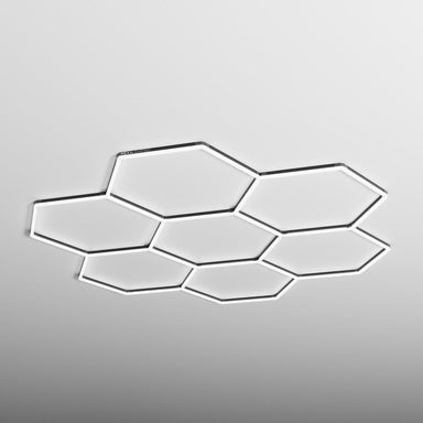 HEXA Comb Classic hexagon LED garage light with black frame