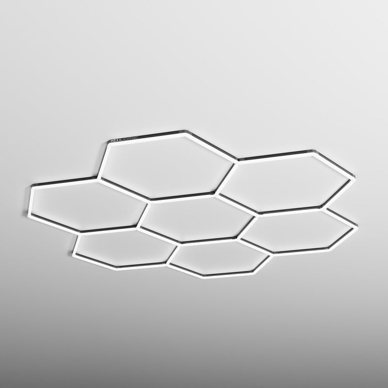HEXA Comb Classic hexagon LED garage light with black frame