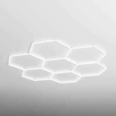 HEXA Comb Classic hexagon LED garage light with white frame
