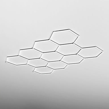 HEXA Dodeca Classic hexagon LED garage light with black frame