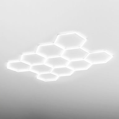 HEXA Dodeca Classic hexagon LED garage light with white frame