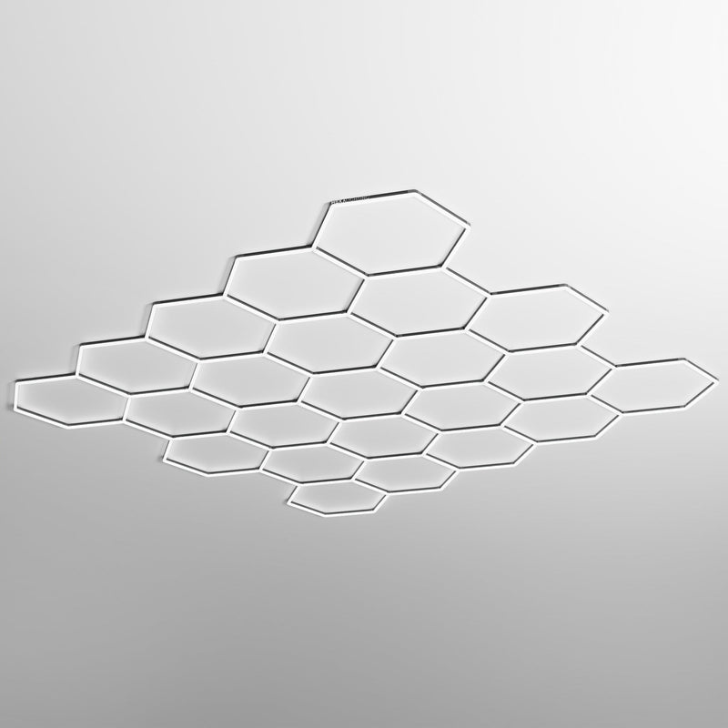 HEXA Double Garage Classic hexagon LED light with black frame