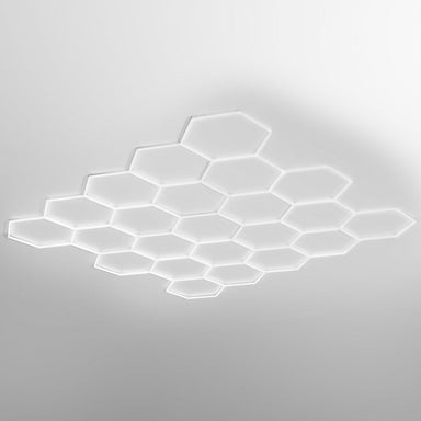 HEXA Double Garage Classic hexagon LED light with white frame