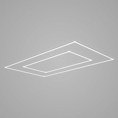 HEXA Double Quad linear LED garage light with white frame