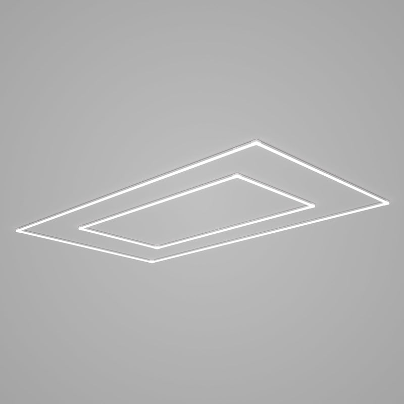 HEXA Double Quad linear LED garage light with white frame