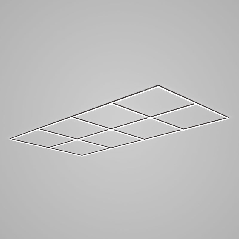 HEXA Grid linear LED garage light with black frame