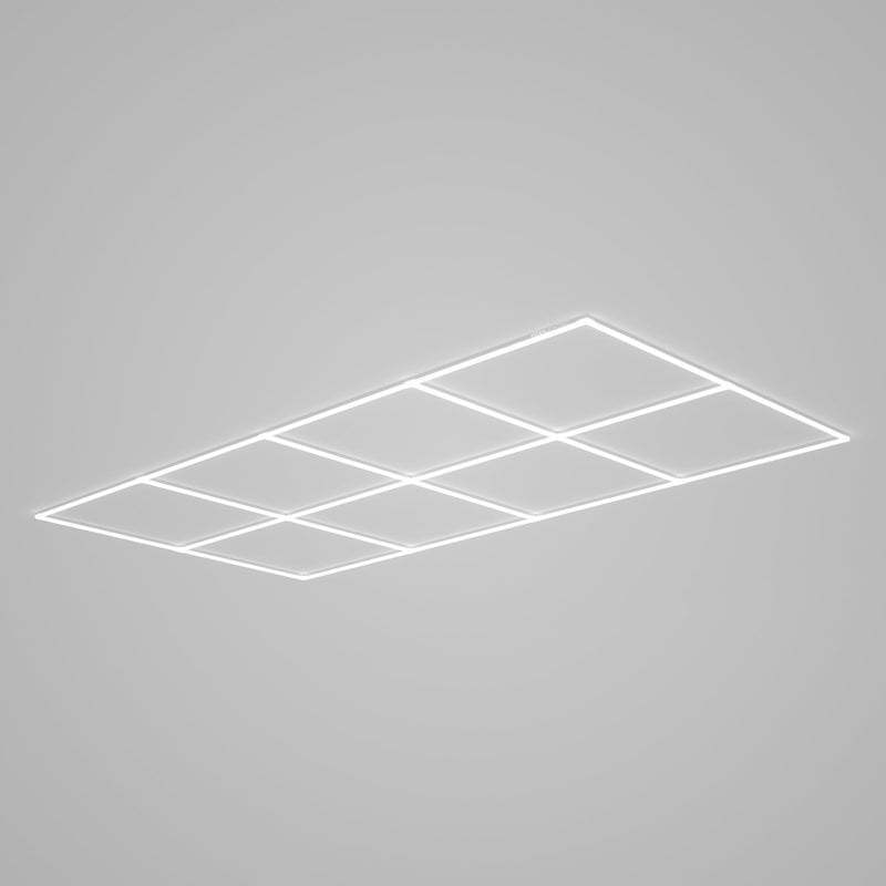 HEXA Grid linear LED garage light with white frame