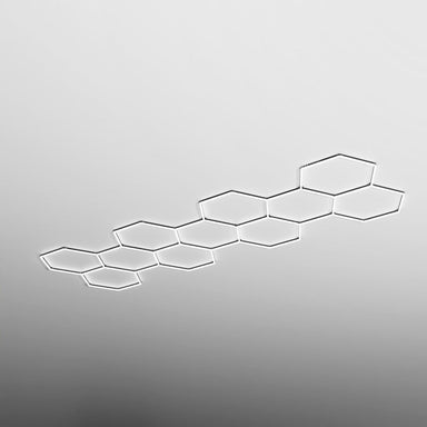 HEXA Mega Cluster Classic hexagon LED garage light with black frame