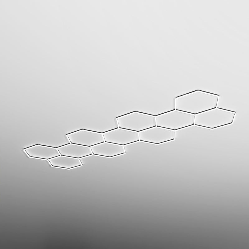 HEXA Mega Cluster Classic hexagon LED garage light with black frame