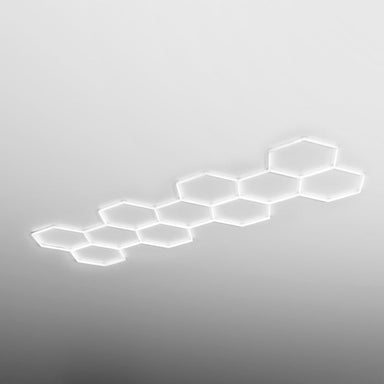 HEXA Mega Cluster Classic hexagon LED garage light with white frame