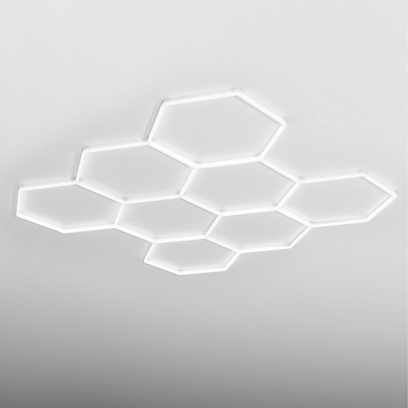HEXA Octo Classic hexagon LED garage light with white frame