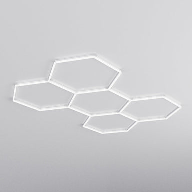 HEXA Penta Classic hexagon LED garage light with white frame
