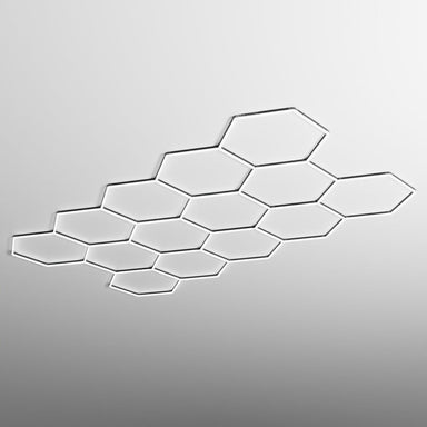HEXA Single Garage Classic hexagon LED light with black frame