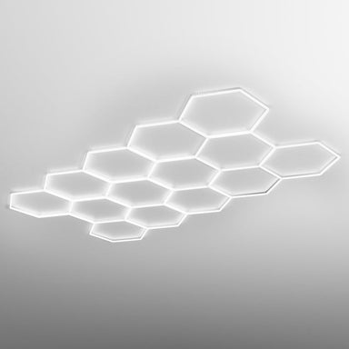 HEXA Single Garage Classic hexagon LED light with white frame