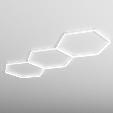 HEXA Trio Classic hexagon LED garage light with white frame