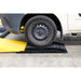 Car wheel on a Liftmotive extension ramp